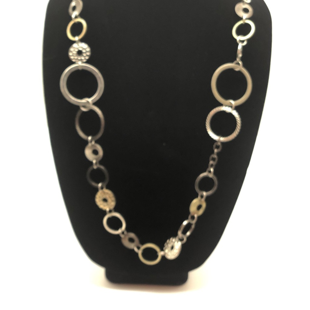 Triple metal finish Lia Sophia loop necklace